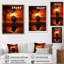 Red Red Buffalo Silhouette Serenade - Reproduction d'art sur toile-277411126-277411127