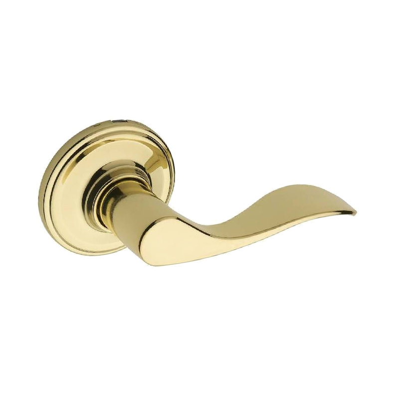 Single Dummy Door Lever, Polished Brass, Right