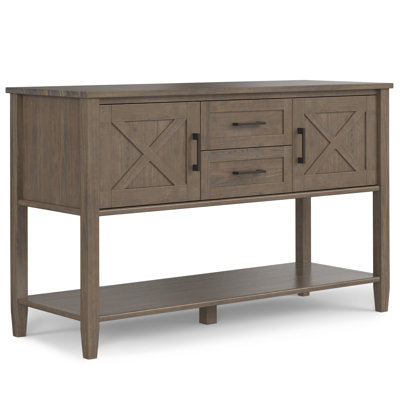 Ela 48"W Solid Wood Entryway Console Table with 2 Drawers, 2 Cabinets, and Open Shelf