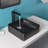  14.3" x 14.3" Black Square Vessel Bathroom Sink with Pop Up Drain