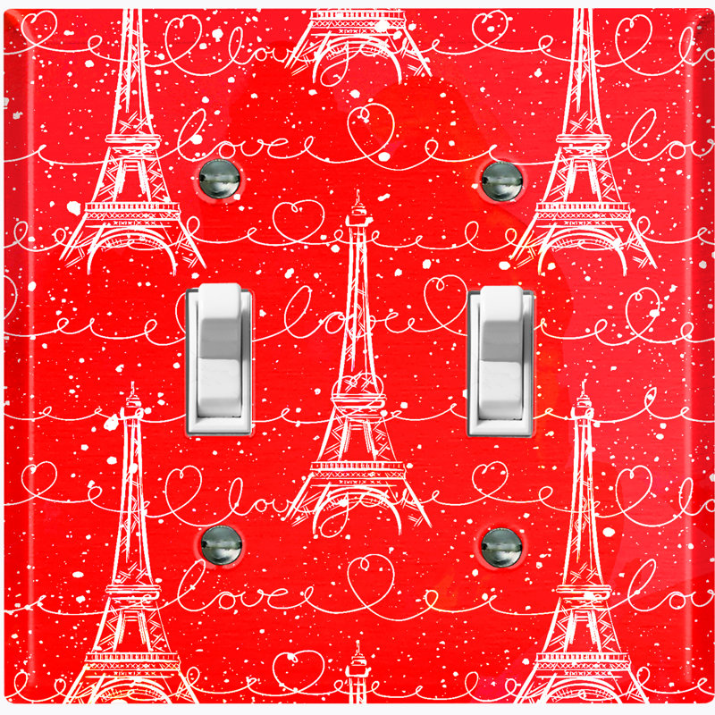 Patterned 2 - Gang Toggle Light Switch Standard Wall Plate