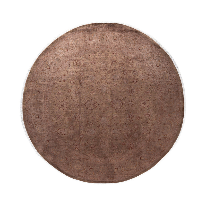Overdyed Hand-Knotted Wool Modern-Contemporary Brown Area Rug 8' 2" x 8' 3"