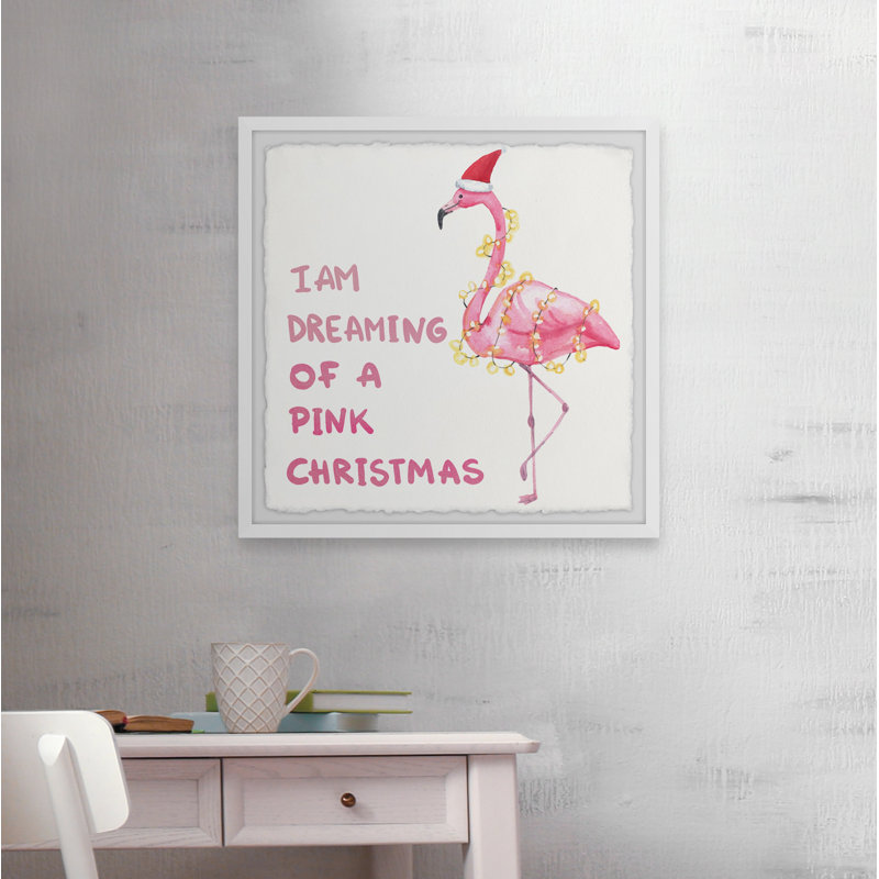 Dreaming Pink Christmas - Single Picture Frame Print, 30cm H x 30cm W x 3.81cm D