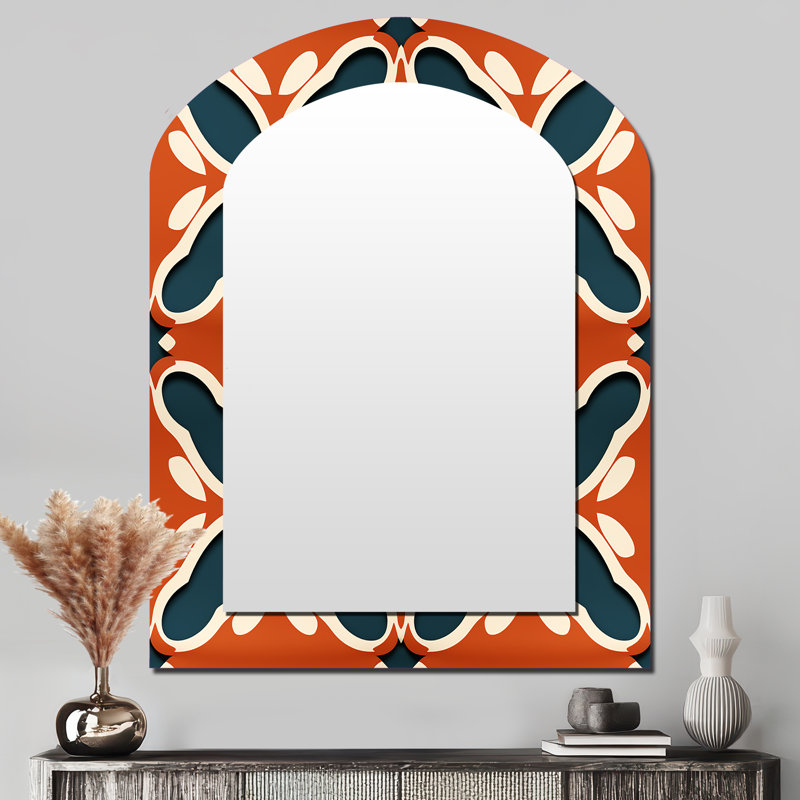 Terra Cotta Trellis Charm - miroir mural Paisley Arch, 43 po x 33 po