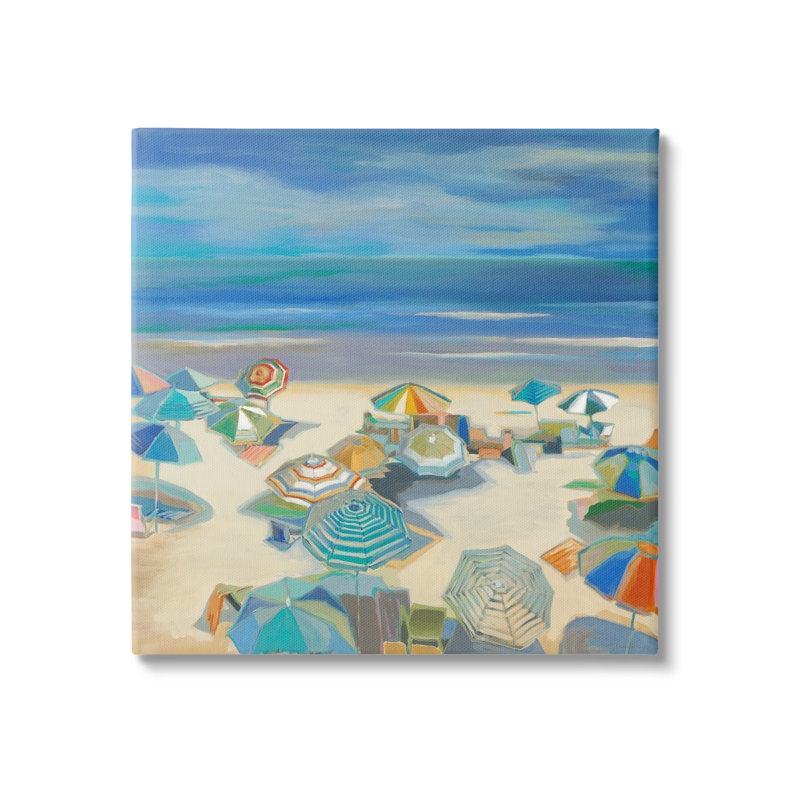"Stupell Industries Beach Umbrellas on Shore", art mural par Liz Jardine, H 24 po x l 24 po x P 1,5 po