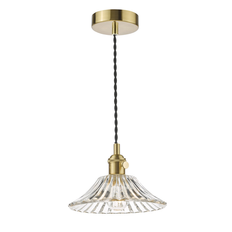 Hadano 1LT SUSPENSION WITH CLEAR FLARED SHD, Natural Brass
