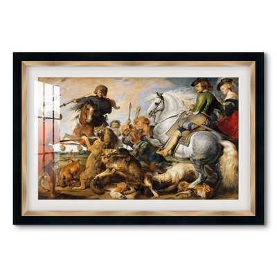 La Chasse au loup et au renard, vers 1616 - Pierre Paul Rubens - Estampe encadrée sur mesure