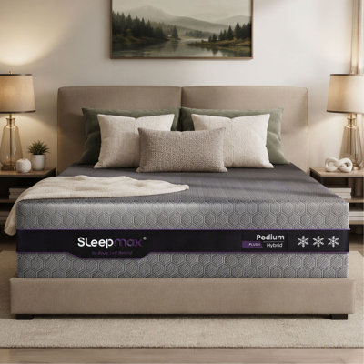 Matelas de refroidissement hybride moelleux de 16 pouces avec mousse viscoélastique gélifiée, couche de latex et ressorts ensachés pour chambre à coucher