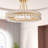 Jackeline  8 - Lights 24'' Antique Brass Modern Chandelier Style Circle Semi Flush Mount Lighting Fixture For Living Room-1284857514