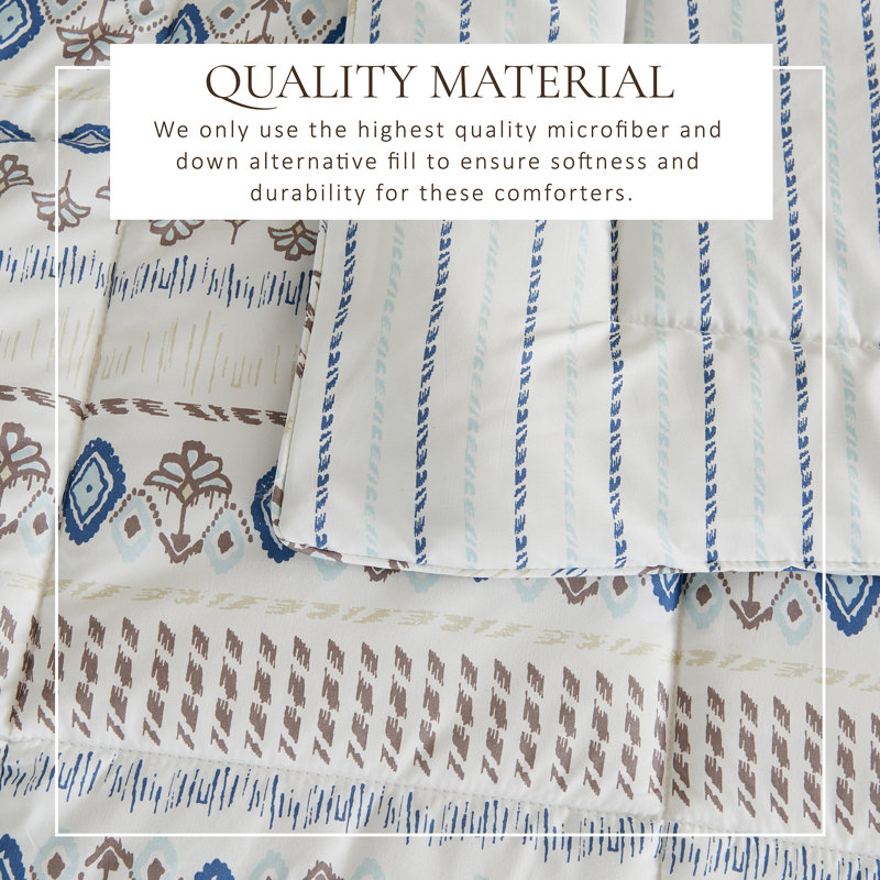 Full/Queen Arista Print Reversible Microfiber Comforter Set