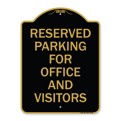 Signmission Designer Series Sign - Parking Sign Reserved Parking For Office And Visitors | Green & White 18" X 24" Heavy-Gauge Aluminum Architectural Sign | Protect Your Business | Made In The USA