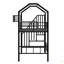 Lit mezzanine en métal avec toit et boîte de rangement, simple-1421154136
