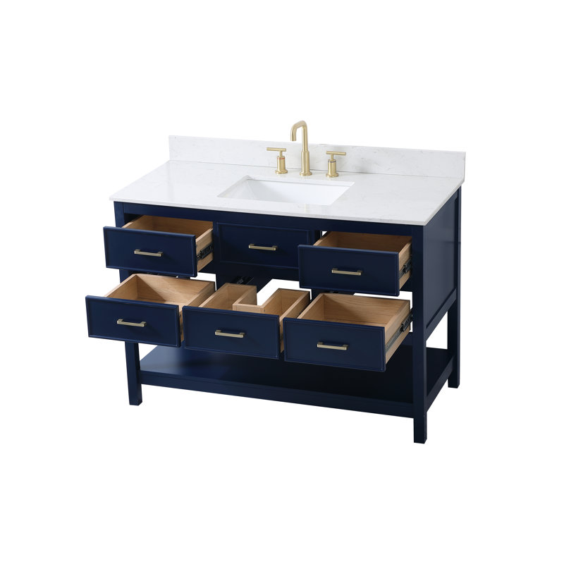 Ensemble de meuble-lavabo simple 48 po Sinclaire, Bleu