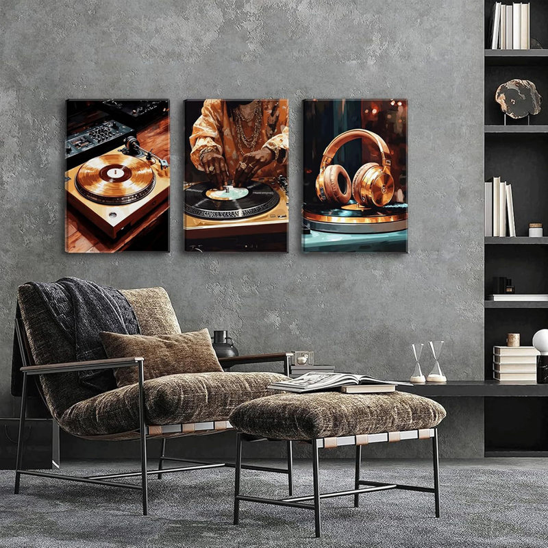3 Piece Wrapped Canvas Print, 60 cm H x 120 cm W