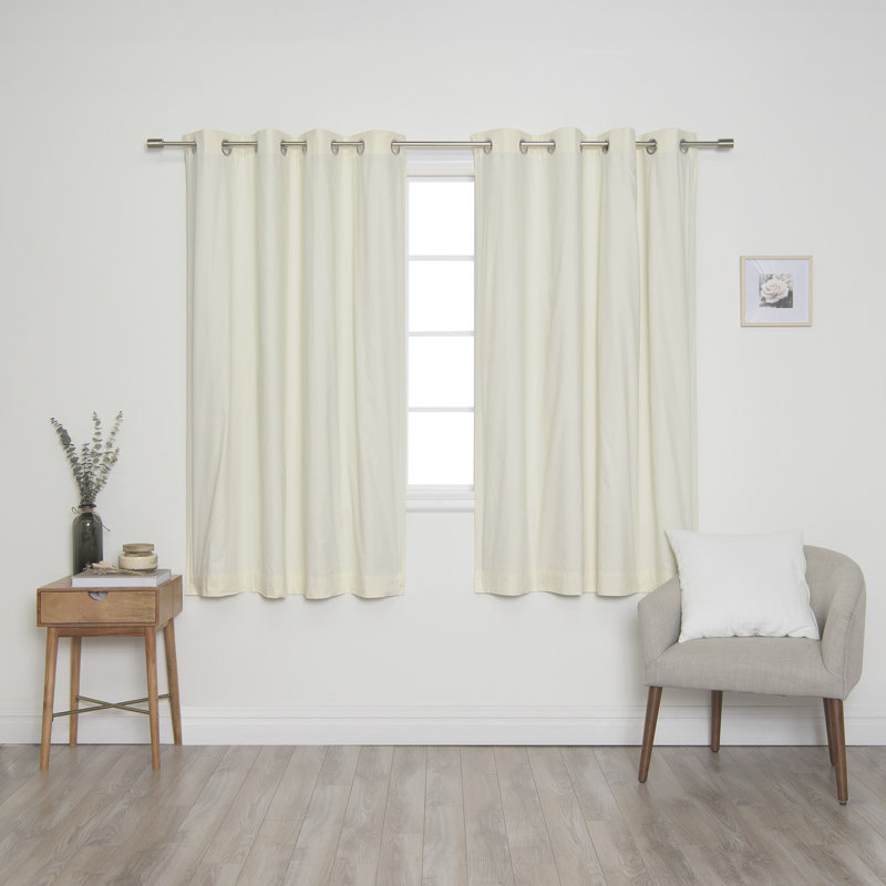 Paire de rideaux occultant et isolants avec œillets Hocking, Ivoire, L 52 PO X L 96 PO