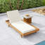 ENSEMBLE DE CHAISE LUNGE, D'ESPACE D 'UN CÔTÉ, EN BOIS D'ACACIA AVEC COUSSINS DE SALON RÉSISTANT À L'EAU (CRÉME ET ÉPAIS DE 4 POUCES) - ASSORTIR UNE VERSION GRIS FONCÉ-533164953