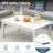 43" All-Weather Aluminum Patio Coffee Table, Modern White Rectangle Outdoor Table-1862111924-1862111925