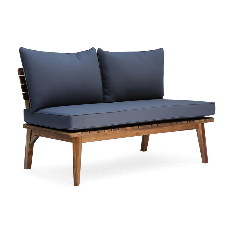 Modern Outdoor With Gray Padding And Mid-Century Fabric Seat Cushion