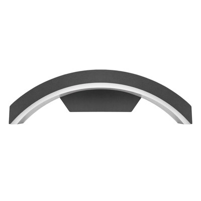 Oswalt Dark Grey 27cm H Integrated LED Outdoor Armed Sconce