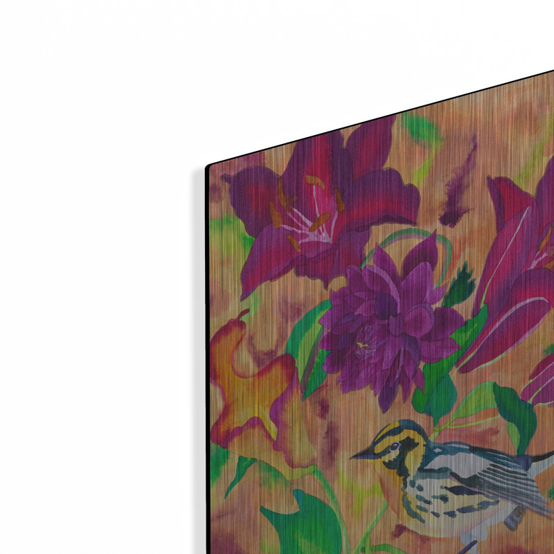 «Blackburnian Warblers» par Carissa Luminess, art mural en métal, H 36 po x l 12 po