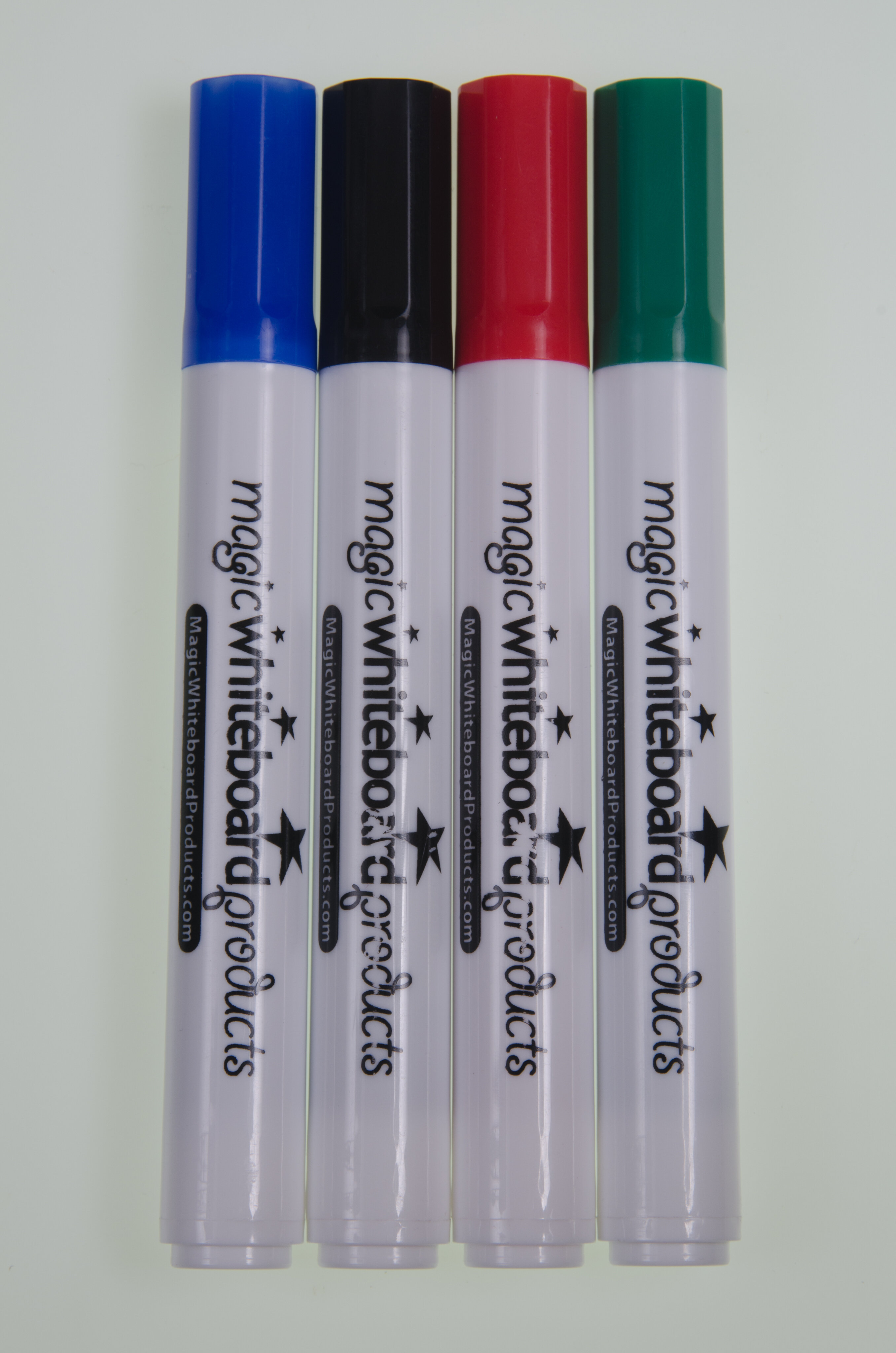 Magic Whiteboard Dry Erase Markers, BLACK BLUE GREEN RED, Low-Odor