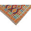Tapis rouge / orange / bleu en laine tissé à plat à motif rectangulaire 3 pi 8 po x 4 pi 8 po Saulters