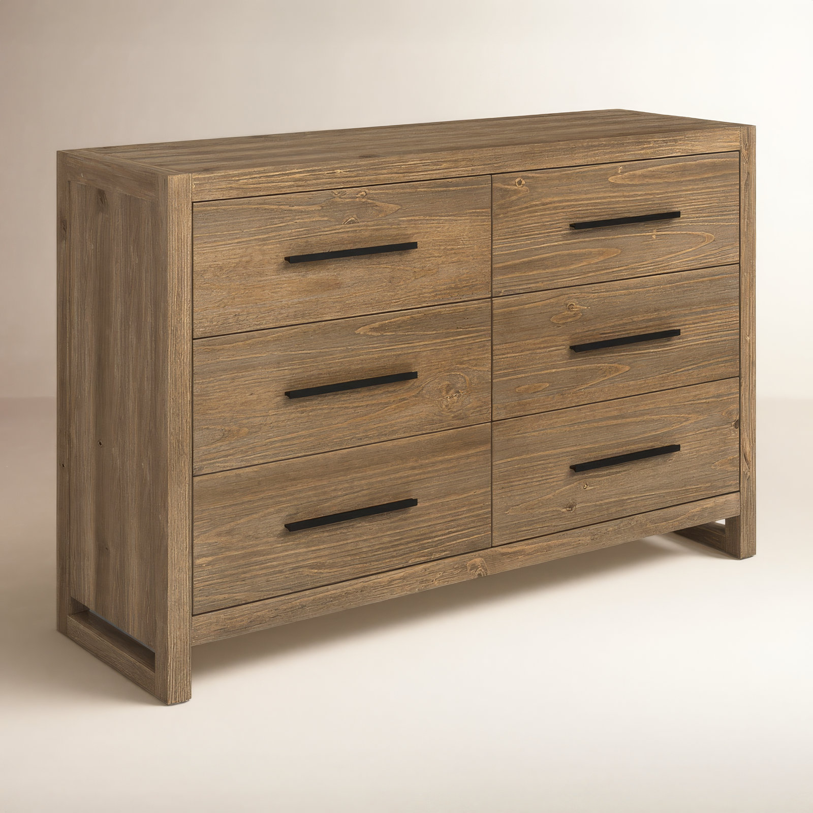 Modica 60" Pine Double Dresser, Honey Brown