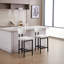 Ensemble de 2 tabourets de bar de 26 po avec tabourets de bar en tissu de hauteur comptoir et chaises de cuisine avec pieds en métal noir-725707670