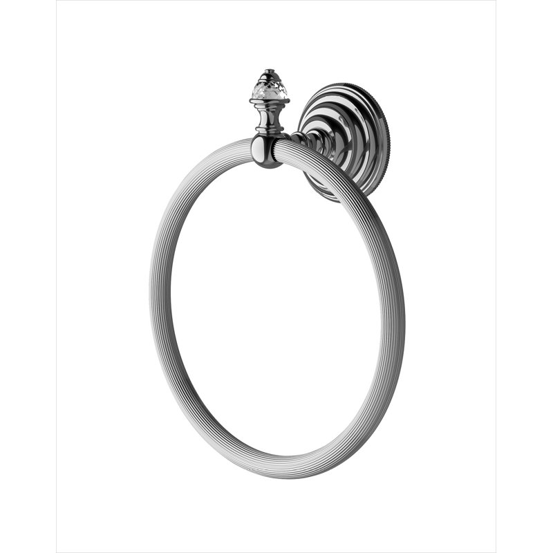 Diamond Towel Ring, Polished Nickel