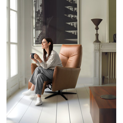 Luxor Genuine Leather Swivel Electric Recliner