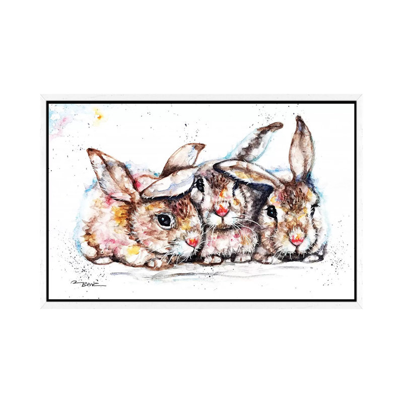 We're All Ears! by BebesArts - Painting on Canvas, 66.04 cm H x 45.72 cm W, White Framed