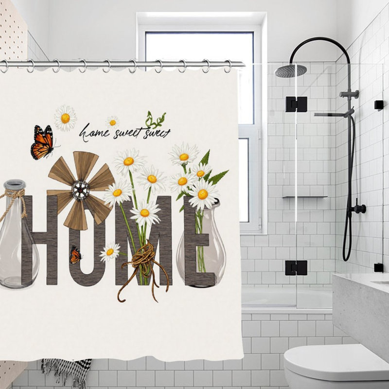 Rideaux de douche Rustic Home & Daisies, 71 x 71