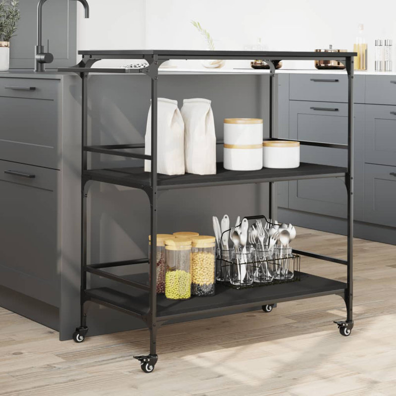 Osakis Metal Bar Cart, Black