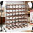 Freestanding Wine Rack For 42 Bottles, Solid Pine Wood Construction With Rustic Brown Finish, Versatile Home Decor And Indoor Wine Storage Solution