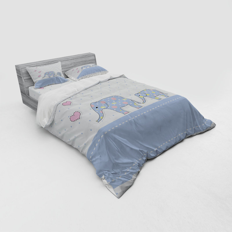 Ensemble de housse de couette éléphant, Housse de couette grand + 3 pièces supplémentair