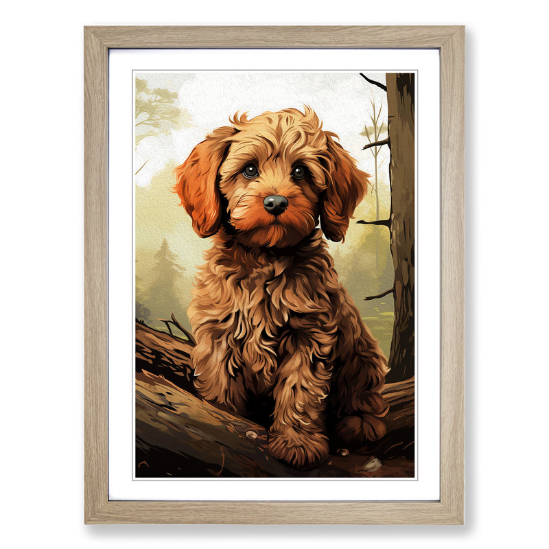 Single Picture Frame Print on Wood, Oak Framed, 34cm H x 25cm W