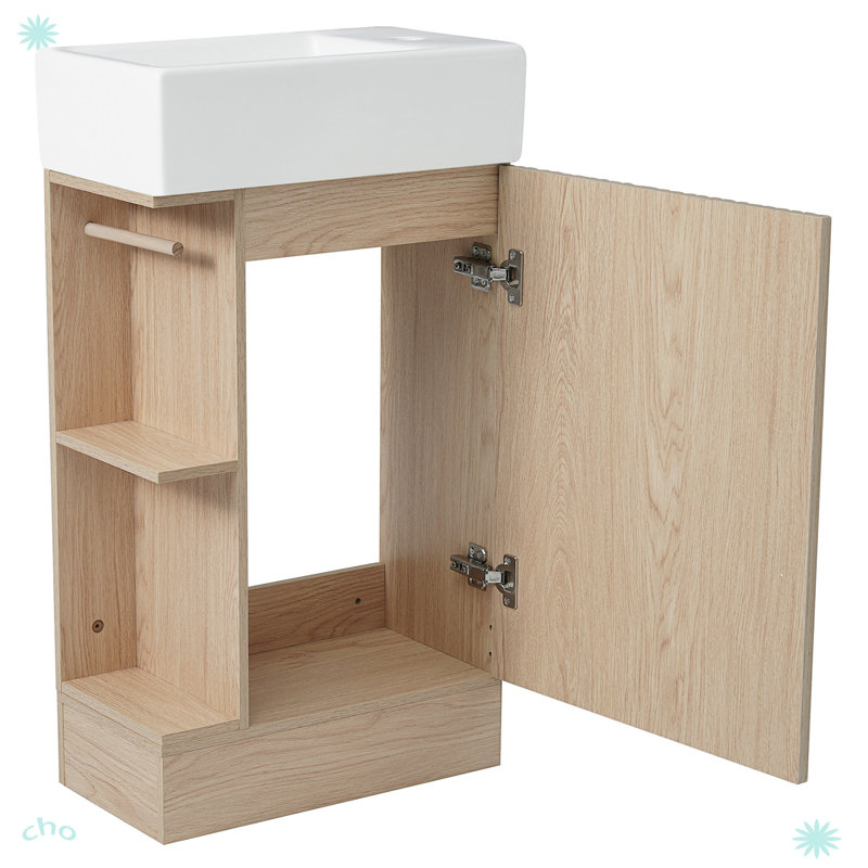 Meuble-lavabo 18,6 po avec lavabo, Naturel