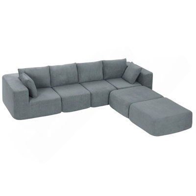 Modern Conversation Couch,Boneless U-Shape Sectional Couch,Modular Sectional Sofa