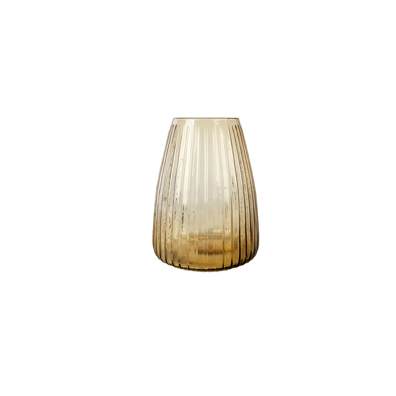 Dim Table Vase, 30cm H x 19.5cm W x 19.5cm D, Light Amber