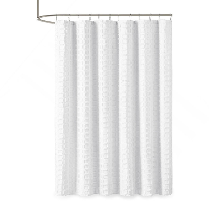 Rideau de douche uni tissé, Blanc