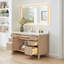 Lala 60" Single Bathroom Vanity with Grain White Engineered Stone Countertop with Mirror-1698848949
