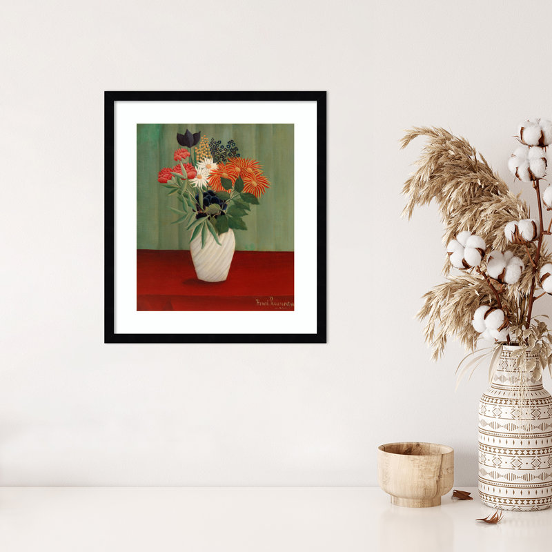 "Bouquet de fleurs" par Henri Rousseau, Noir, H 21 po x l 19 po x P 1 po