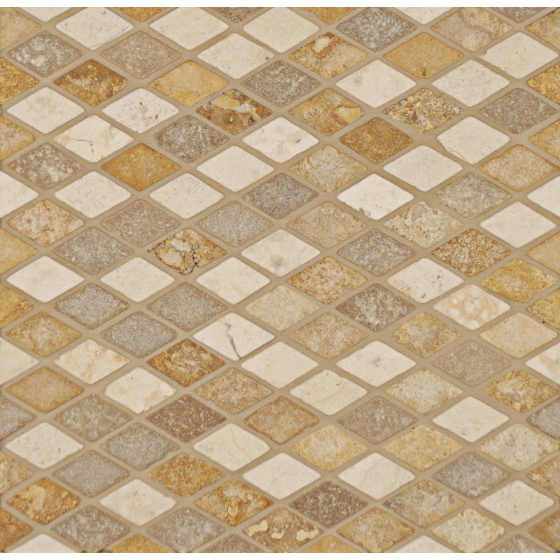 Travertine 1" x 1.75" Grid Mosaic Wall & Floor Tile