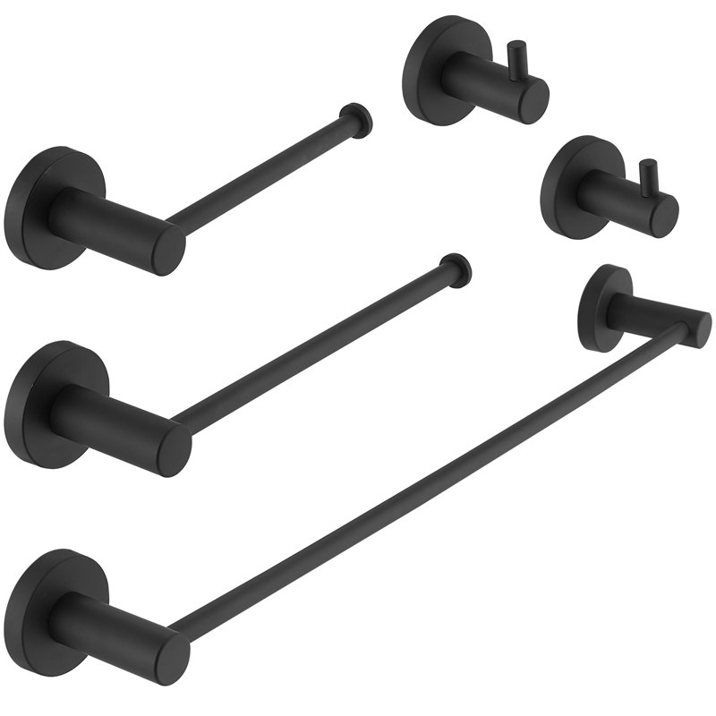 5 - Piece Bathroom Hardware Set, Matte Black