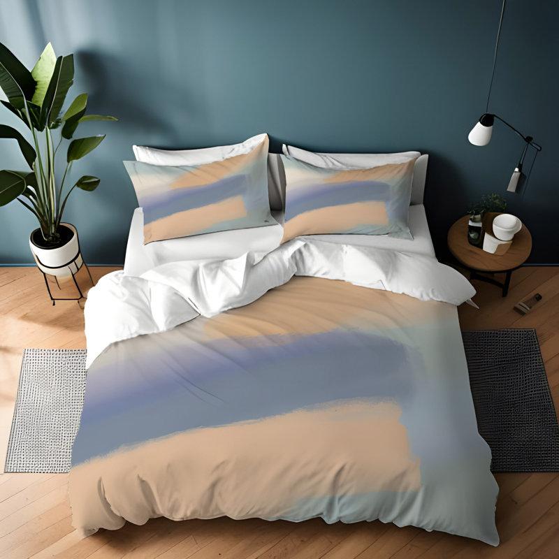 Polyester Abstract Duvet Cover, King Duvet Cover + 2 King Shams