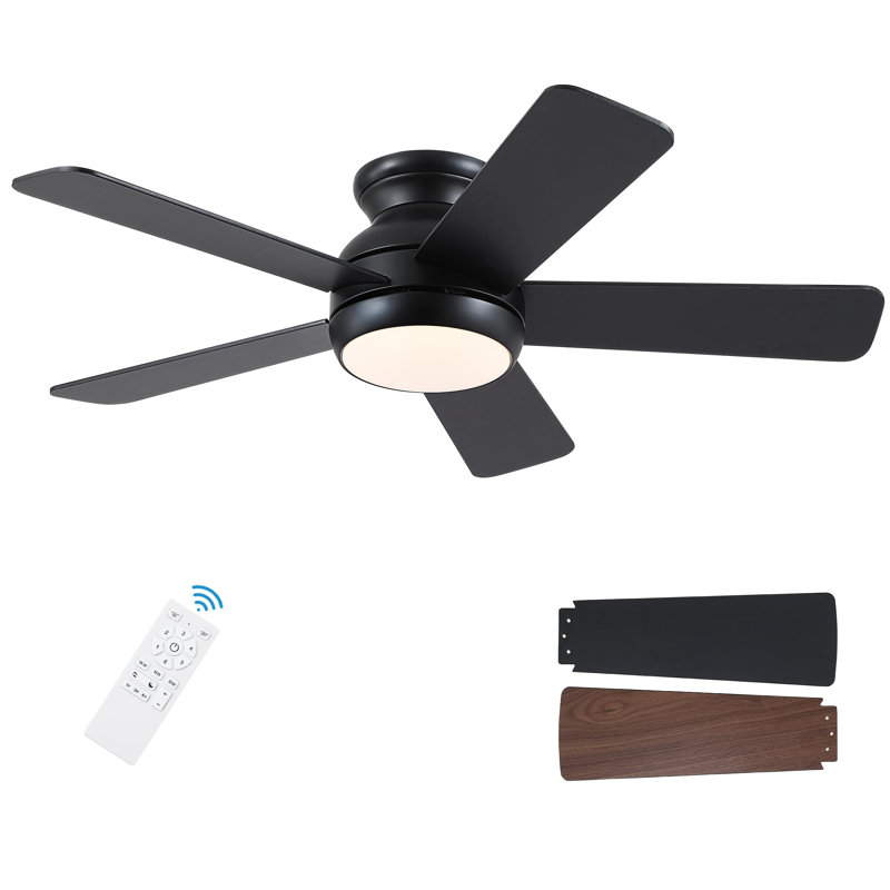 42 Inch Ceiling Fans with Lights and Remote, Black