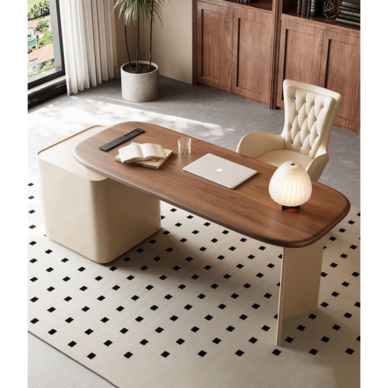 Bureau de luxe en bois massif clair, H 29,53 po x l 62,99 po x P 27,56 po