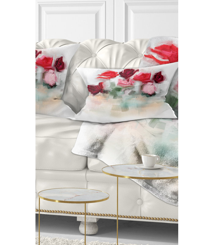 Coussin lombaire à motif d’aquarelle animal rose