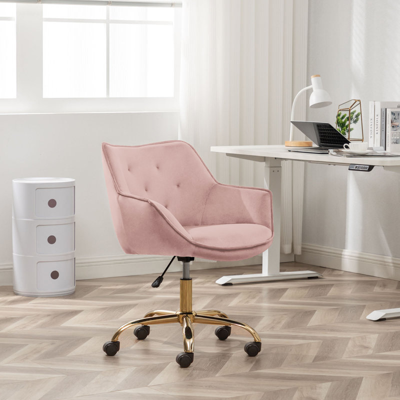 Velvet Office Chair, Pink