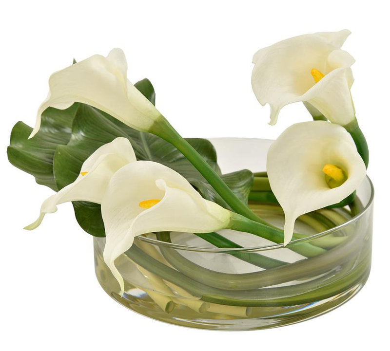 Liliess florales en vase heritage calla, Blanc